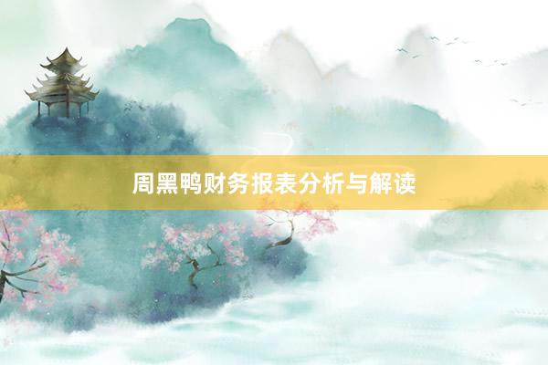 周黑鸭财务报表分析与解读